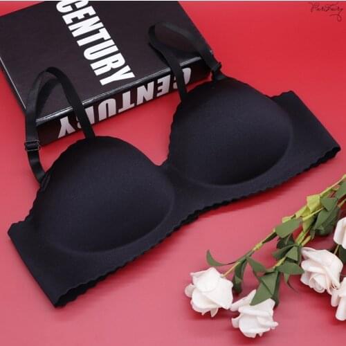 PariFairy Sexy Gather Bras For Women Push Up Lingerie Seamless Bra Triangle Cup Plunge Intimates Female Underwear 36B-42B