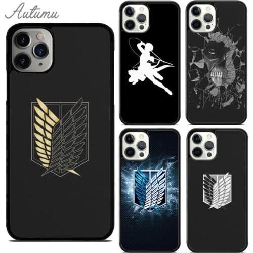Attack on Titan Symbol Logo Phone Case for iPhone 11 12 Pro Max mini X XR XS SE 2020 5 6S 7 8 Plus Samsung S8 S9 S10 Cover shell