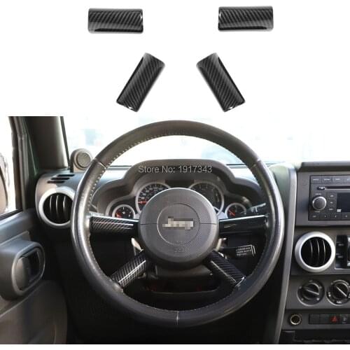 Car Steering Wheel Cover Guard Protect Decor Sticker for Jeep Wrangler JK 2007-2010 Car Styling Accessories