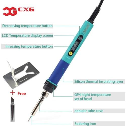 CXG 936d 220V 60W LCD Temperature Adjustable Electric Soldering iron EU Plug Internal Heating Soldering Station Base Welding