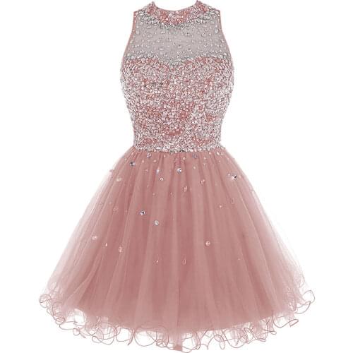 Cheap Royal Blue Homecoming Dress Crystal Beaded Sparkly Short Gowns Above Knee Mini Prom Graudation Dress Party Free shipping