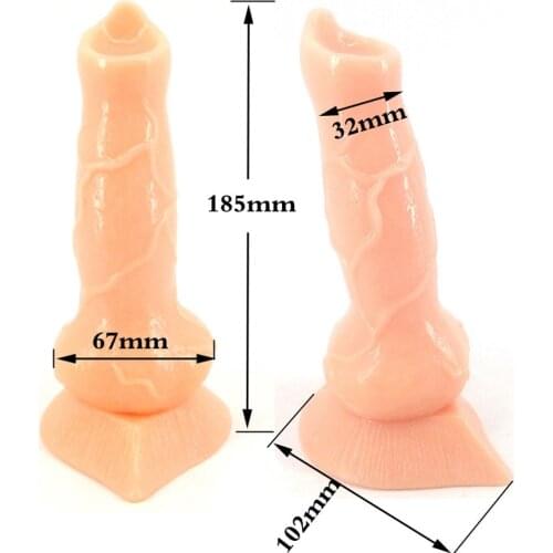 7.28" Long Animal Wolf Dildo Unique Suction Cup Artificial Penis Adult Game Flirt Fetish Toy Anal Plug Women Stuffed Shop
