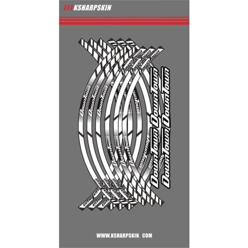 For KYMCO DOWNTOWN 300i 350i 125 300 200 Motorcycle Wheel Sticker Reflective Rim Stripe outer Rim Accessory Stickers 12 Strips