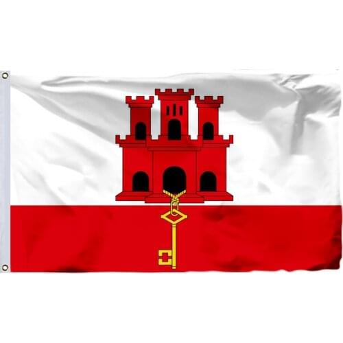 Gibraltar Flag 150X90cm (3x5FT) 120g 100D Polyester Double Stitched High Quality Free Shipping