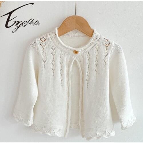 Engepapa Spring Winter Newborn Baby Girl Sweater Knitting Solid Color Shawl Cardigan Coat Long Sleeve Toddler Girls Cardigan