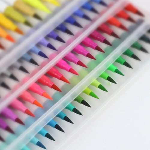 12/24/36/48/60/80/100 Color Fineliner Art Marker Pens Drawing Painting Watercolor Dual Tip Brush School Stationery Supplies