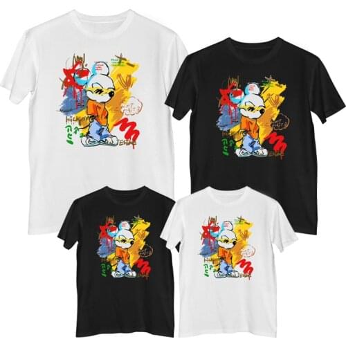 Disney Mickey Mouse Donald Duck T-shirt Summer Comfortable 100%cotton Fashion Mens Women tee shirt Children clothes family look