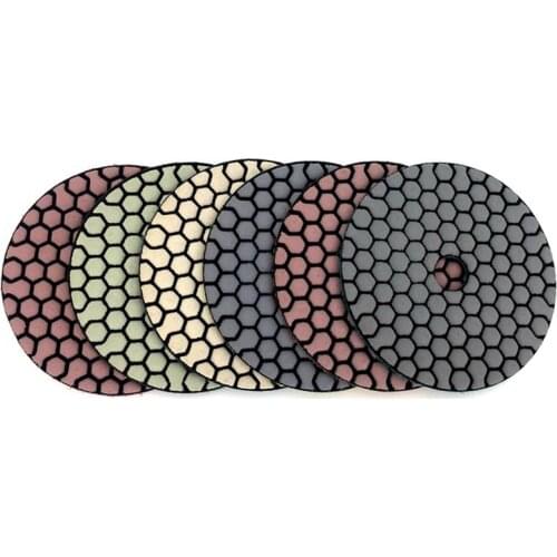 Hot 6 Pcs 100 Mm Dry Polishing Pad 4 Inch Sharp Type Diamond Polishing Pads For Granite Marble Sanding Disc For Stone