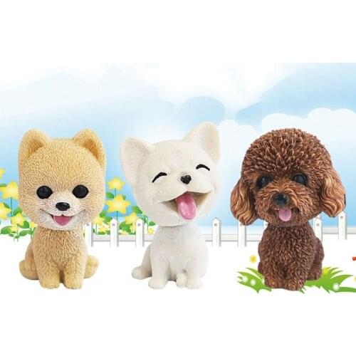 Nodding Dog Funny Shaking Head Toys Cute Bobblehead Puppy Dolls Swing Car Ornaments Home Auto Interior Decor Car Dashboard