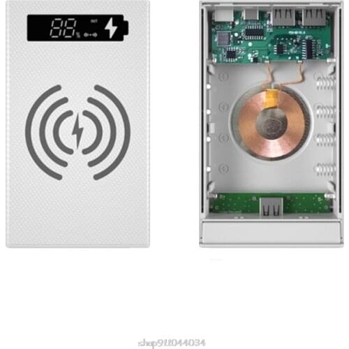 Spliced Combined DIY 18650 Battery Case Wireless Charging Power Bank Shell Portable External Box Powerbank Protector D02 20