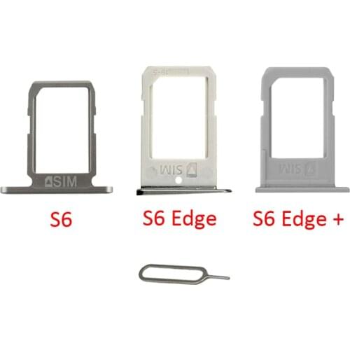 SIM Card Chip Tray For Samsung S6 Edge Plus S6+ G920 G925 G928 Original Phone New SIM Micro SD Card Slot Holder Adapter With Pin