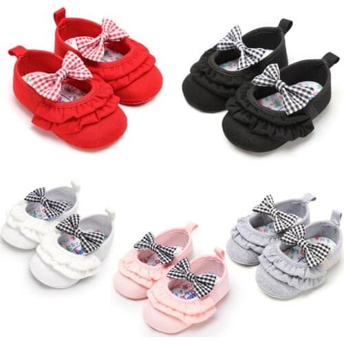 Fashion Newborn Baby Girls First Walkers Infant Toddler Bowknot Sneakers Party Shoes