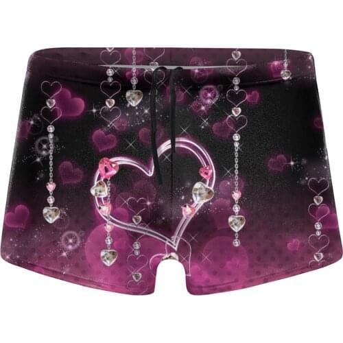 Print mans Pink Hearts Swim Trunks Shorts Bandage adult Swimsuit surfing Swimming Trunk Swimwear Summer Bathing Suit