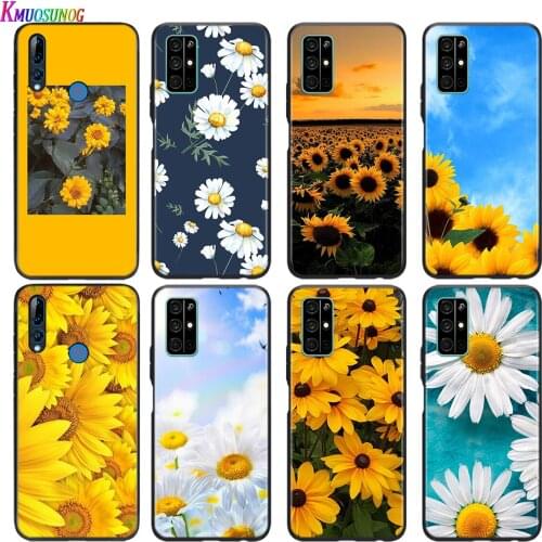 Soft Black Cover Daisy Sunflower For Honor 30 30S V30 V20 9N 9S 9A 9C 20S 20E X10 20 7C Lite Pro Plus Phone Case