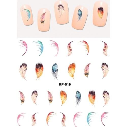 NAIL ART BEAUTY WATER DECAL SLIDER NAIL STICKER BIRD PEACOCK FEATHER HAIR INDIAN TASSEL RP019-024