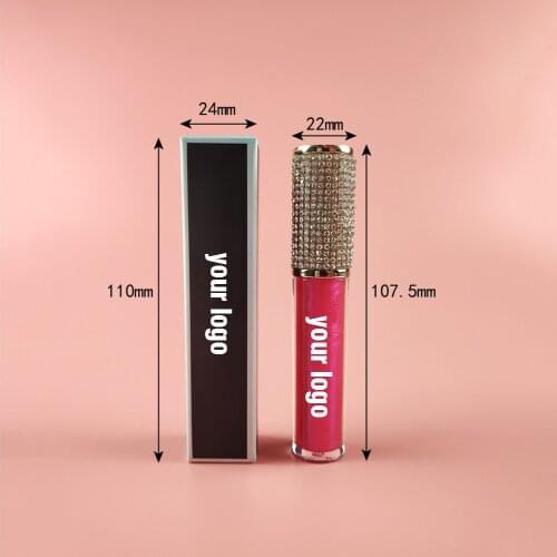 Print Your LOGO Private Label Diamond Lipgloss Wholesale Clear Shiny Glitter Glossy Makeup Lip Gloss Custom Liquid Lipstick Bulk