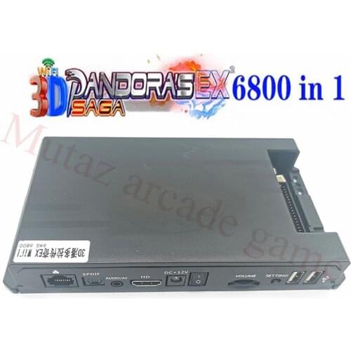 New 3D WIFI Pandora Saga EX 6800 IN 1 WIFI Version 200 pcs 3D Save Function Multiplayer Arcade Game Console Cabinet 4 Players