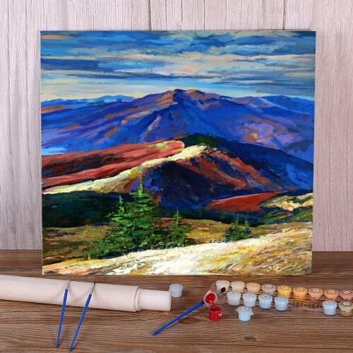 Landscape Carpathians Paint By Numbers Set Acrylic Paints 40*50 Paiting By Numbers Home Decoration For Kids Wholesale Art
