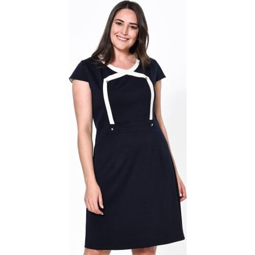 Lir Women 'S Large Size Dress Navy Blue 1329