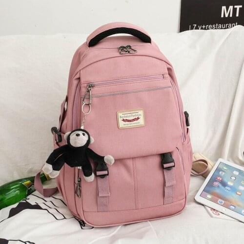 Large Nylon Backpacks School Bags for Girls Teenagers Middle Student High School Backpack Women 2021 New Cute Bagpack