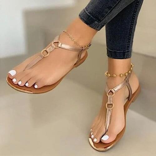 Summer Womens Open Peep Toe Beach Shoes Casual Gladiator Leather Anti-slip Flats Comfortable Roman Sandals Sandalias Mujer#g3