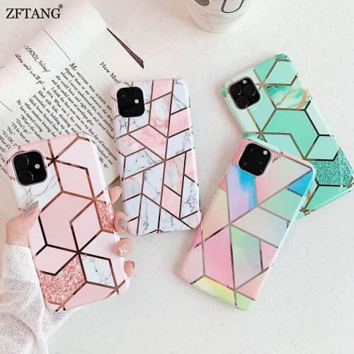 Plating Marble Silicone Case For iphone 12 Mini 7 8 Plus XR X XS 12 11 Pro Max 6 6S Plus SE 2020 Phone Case Back Shell