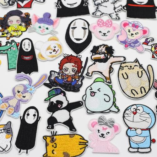 Cute Animal Patch for Clothing Iron on Embroidered Sewing Applique Patches Sew on Fabric Badge DIY Apparel Accessories