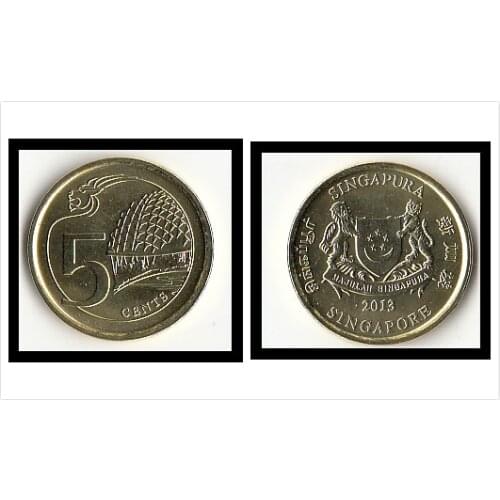 Singapore 5 Cents 2013 Singapore Esplanade Design Coins Asia New Original Coin Unc Collectible Edition Real Rare Commemorative