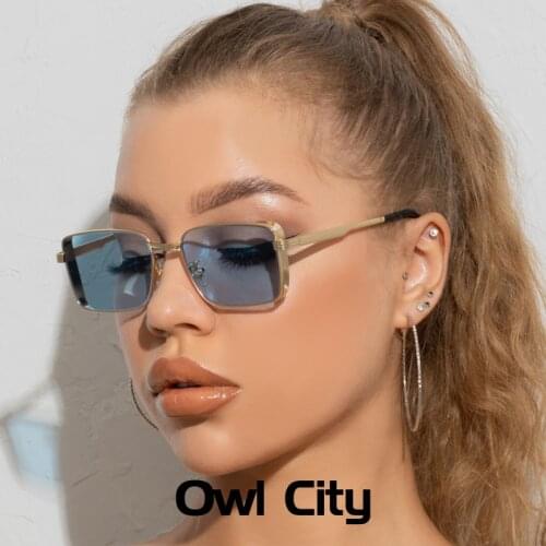 Retro Square Sunglasses Women Men Luxury Brand Designer Ourdoor Sun Glasses Steampunk Sunglasses Blue Black Sunglass Women UV400