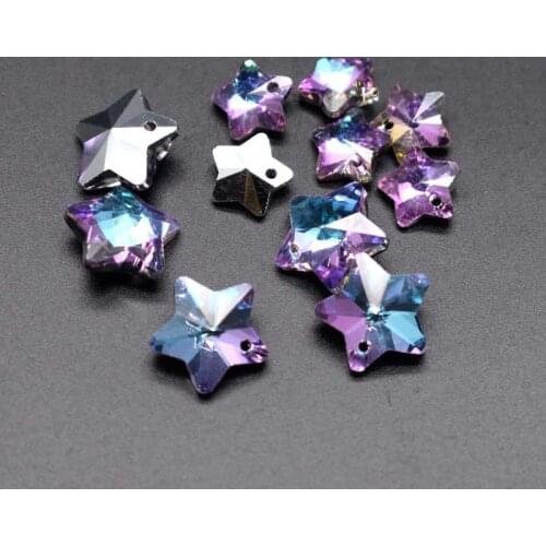 Five pointed star Faceted Crystal Glass Beads heart butterfly Shape Color Glass Beads For Jewelry Making DIY Earring Necklace