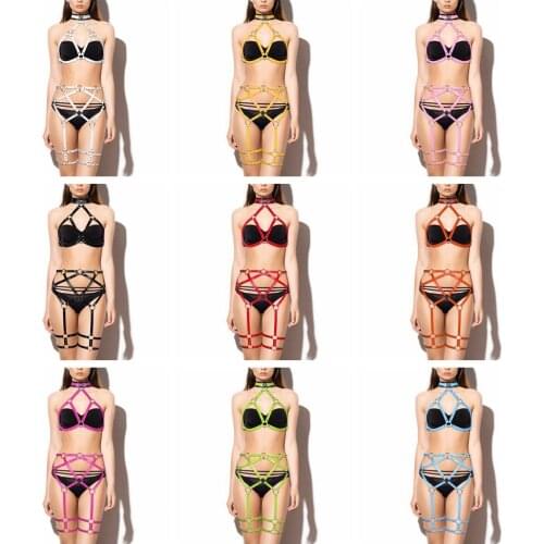 Stylish Accessories Harness Fashion Gothic Punk Bondage BDSM Handmade PU Leather Harness Belts Rave Wear Body Straps Chest Bdsm