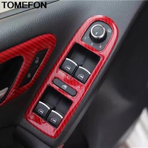 TOMEFON For Volkswagen Golf 6 MK6 2010 2011 2012 LHD Inner Door Armrest Window Switch Button Lifter Cover Trim Accessories ABS