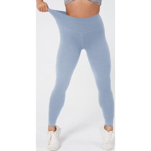 Solid Color Soft Leggings Women Knitted Elastic Fitness Running Leggins Mujer All-Match Casual High Waist Gym Legging