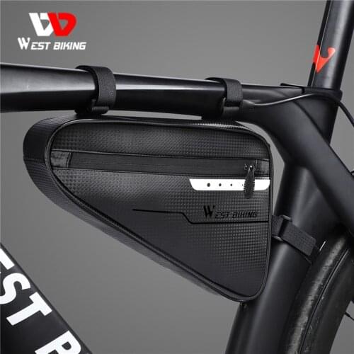 WEST BIKING Waterproof MTB Road Bike Bicycle Bag Triangle Bag Cycling Frame Tube Front Bags Repair Tools Pouch Bike Accessories