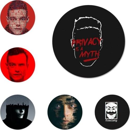 58mm Mr Robot Icons Pins Badge Decoration Brooches Metal Badges For Clothes Backpack Decoration