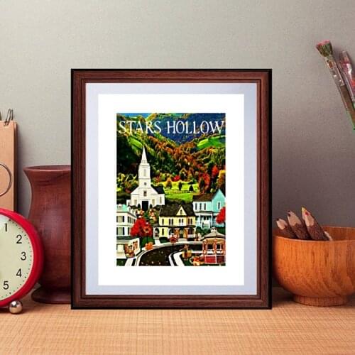 STARS HOLLOW AUTUMN Inspired by Gilmore Girls Canvas Print Lukes Diner Poster Birthday Gift Tv Show Classic Art Painting Decor