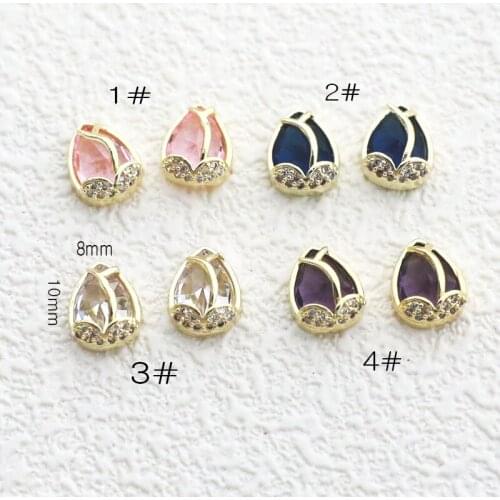 1pcs/bag Korea 3D Nail Art Accessories Alloy Luxury Zircon Kawaii Drop Nail Parts Glitter Rhinestone Decorations Nail Supplies