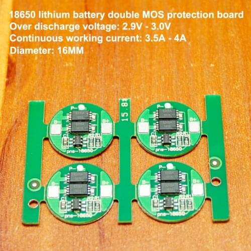 10pcs 18650 lithium battery Precision IC G3JK double MOS protection board 4.2V single string power protection board 6A current