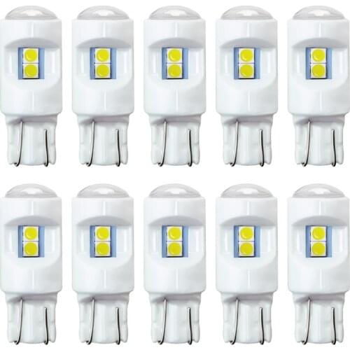 10PCS T10 W5W LED Bulbs 168 192 3030 6 SMD Automobile Signal Lamp Clearance Bulb Ceramic 6000k White Red Blue Green Yellow 12V