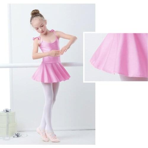 2018 Kids Shinny Lycra Skirted Leotard for Practicing Ballet Dance Wear 6 Sizes Available to Choose A0056