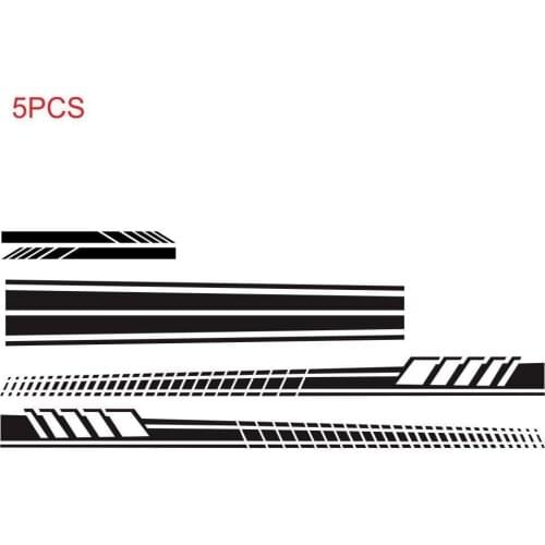 5pcs Car Side Skirt Sticker+Car Hood+Rearview Mirror Sticker Diy Car Styling Car Decoration Decals Automobile Car Sticker Decals