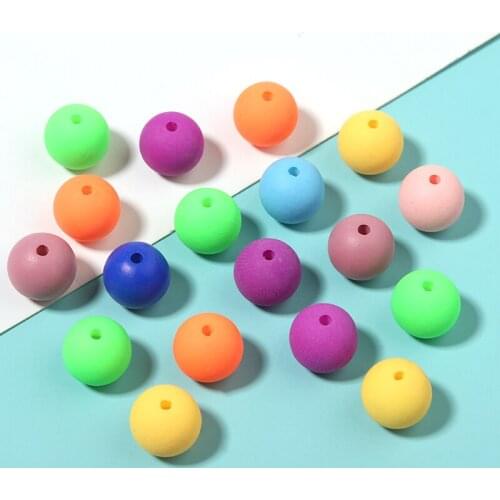 Linsoir Acrylic Round Shape Beads Matte Jewelry Accessories for Bracelets Making Supplies Gift for Girls Jewelry Wholesale