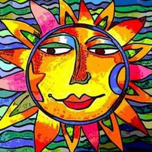 Diamond Painting Cartoon 5D DIY Embroidery Cross Stitch Full Round Drill Sun Picture Home Decoration Diamond Art Painting Gift