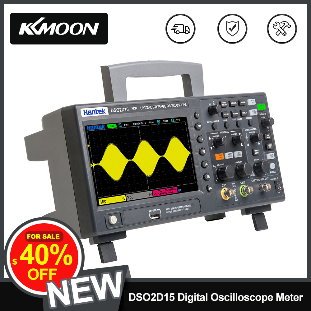 DSO2D15 TFT LCD Screen 2CH+1CH Channels 150MHz Band Width 1GSa/s Sampling Rate Oscilloscope Multipurpose Tool 1013D 100MHz