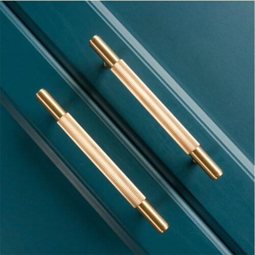 Door Handle Gold Brass Furniture Handles Modern Brass Wardrobe Dresser Cupboard Cabinet Drawer Shoe Box Wine Bar Pulls Knob