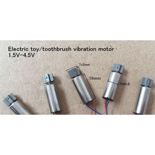 7*16MM vibration hollow cup motor Electric toy / toothbrush mini motor 1.5V-4.5V