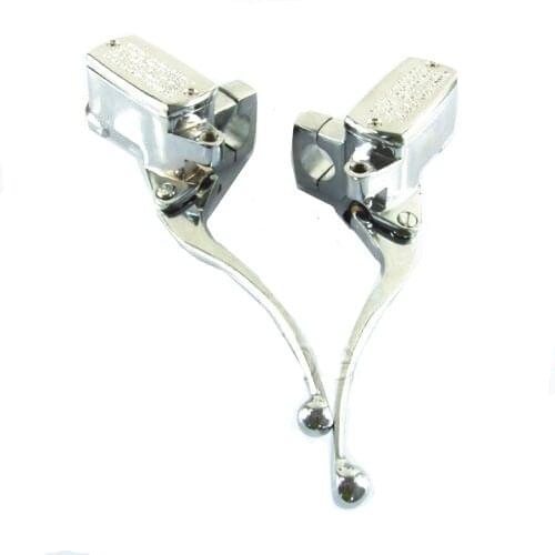 Chrome 25mm 1" Motorcycle Brake Hydraulic Handlebar Control Cylinder Master Clutch Lever For Harley Honda Yamaha Suzuki Kawasaki