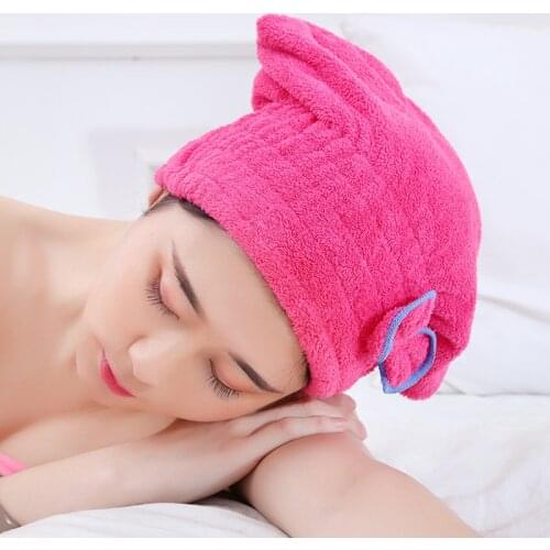 Dry Hair Cap Coral Velvet Adult Korean Dry Hair Cap Bow Shower Cap Absorbent Soft Panda Shower Cap Microfiber Hair Towel