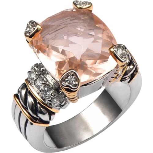 Hot Sale Morganite 925 Sterling Silver High Quantity Ring For Men and Women Size 6 7 8 9 10 F1441