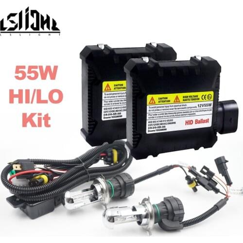 HID BI Xenon H4 HB2 Kit 55W Xenon Headlight Slim Ballast HI/LO Conversion Set H13 9004 9007 Auto Bulb 4300K 6000K 8000K 12000K